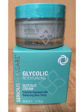 SERIOUS SKINCARE Glycolic Retexturizing Glycolic Cream Blue Tansy 1.7 oz New Sea